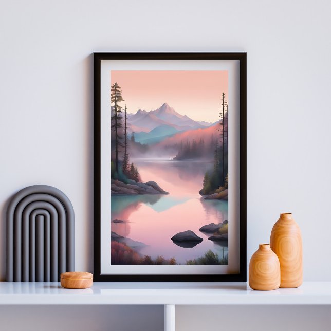 Still Waters – Serene Mountain Lake Sunset Print (Creator Uploaded)
