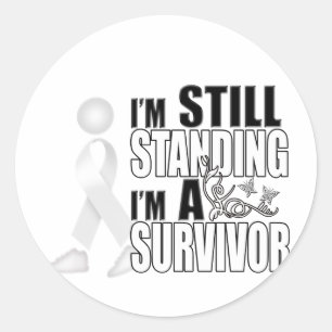 Still White Cancer Survivor Classic Round Sticker