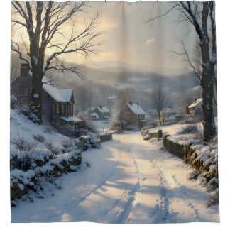 Stillness After Snowfall – Winter Landscape Shower Curtain