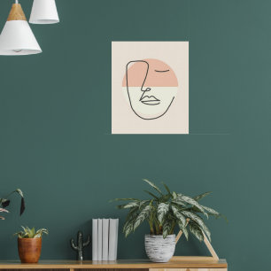 Stillness in Line – Minimalist Abstract Face Poster