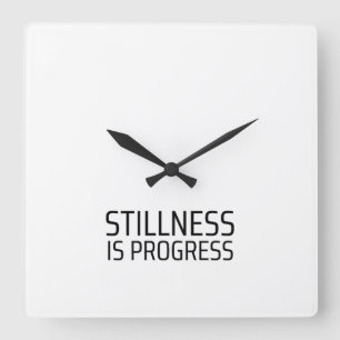 Stillness Is Progress Minimalist Typewriter Square Wall Clock
