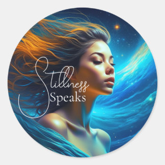 Stillness Speaks | Meditation Celestial Art Classic Round Sticker