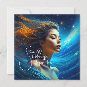 Stillness Speaks   Meditation Celestial Art Holiday Card