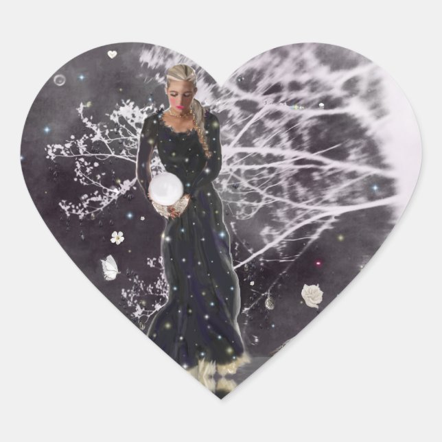 Stillness Within Heart Sticker (Front)