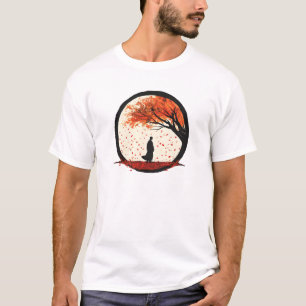 Stillness Zen Circle Autumn Falling Leaves T-Shirt