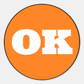 Stillwater (OK) - Orange x White x Black Classic Round Sticker