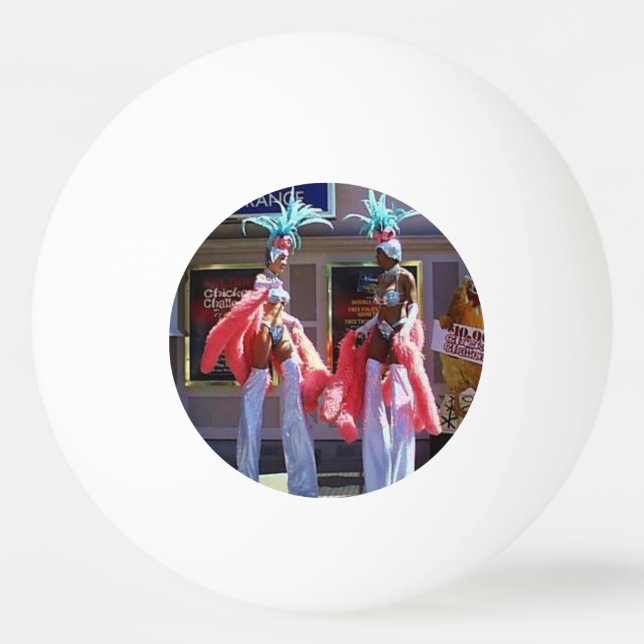 Stilt Dancers 1-star ping pong ball (Front)