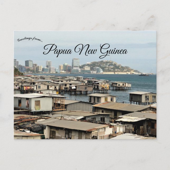 Stilt Houses in Port Moresby Papua New Guinea Postcard (Front)