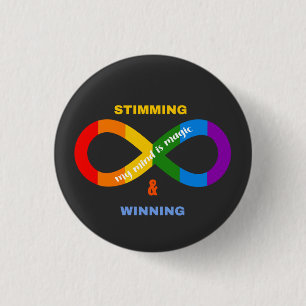 Stimming & Winning Neurodivergent Autism Awareness 3 Cm Round Badge