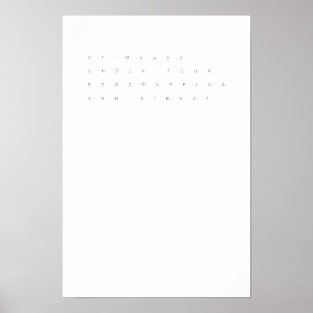 stimulus check four reoccurring & direct poster (Front)