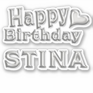Stina Happy Birthday silver sticker Sticker