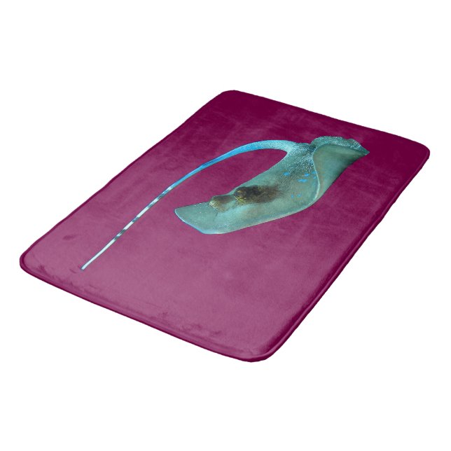 Stingray - Abstract Design - Cut out of a photo |  Bath Mat (Angled)