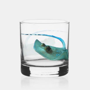 Stingray - Abstract Design - Cut out of a photo    Whiskey Glass
