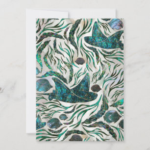 Stingray and Scat fish pattern Abalone Holiday Card