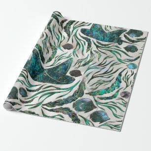 Stingray and Scat fish pattern Abalone Wrapping Paper
