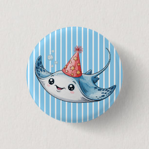 Stingray Birthday Party 3 Cm Round Badge