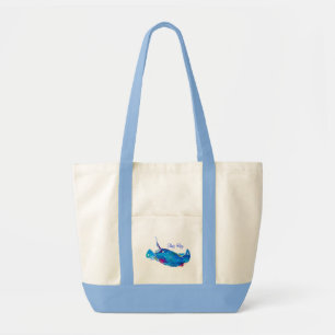 Stingray Canvas Tote Bag in Blues