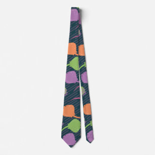 Stingray Fish Retro Pop Neon Abstract Tie