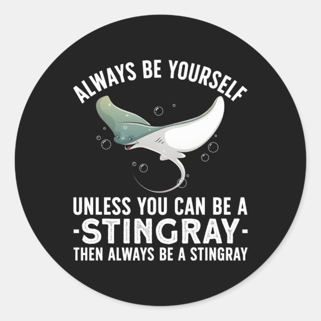Stingray For Sea Creature Stingray Classic Round Sticker (Front)