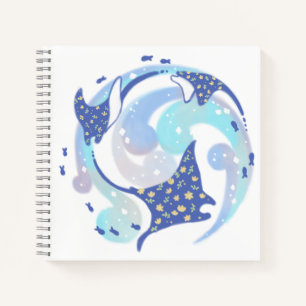 Stingray in Ocean Illustration Notebook