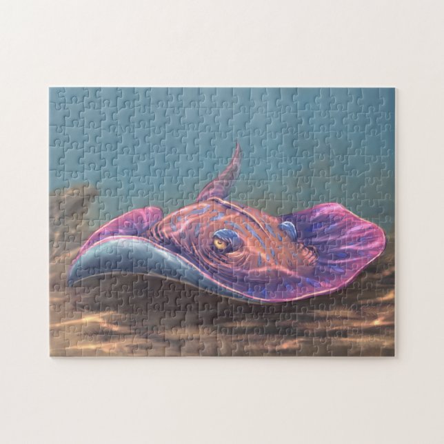 Stingray on the sea bottom jigsaw puzzle (Horizontal)