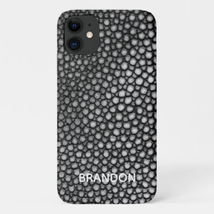 Stingray Skin Black Print Name Personalized iPhone 11 Case