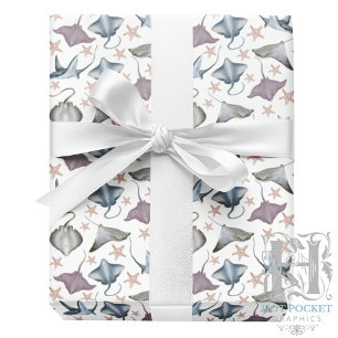 Stingrays and Starfish Wrapping Paper