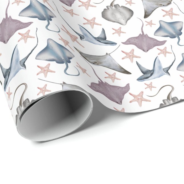 Stingrays and Starfish Wrapping Paper (Roll Corner)
