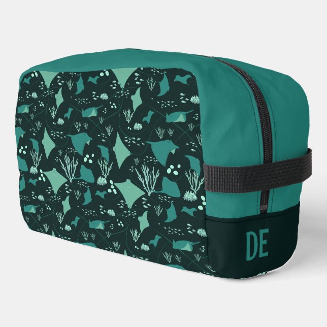 Stingrays Underwater Sea Life Personalised Dopp Kit (Left Corner)