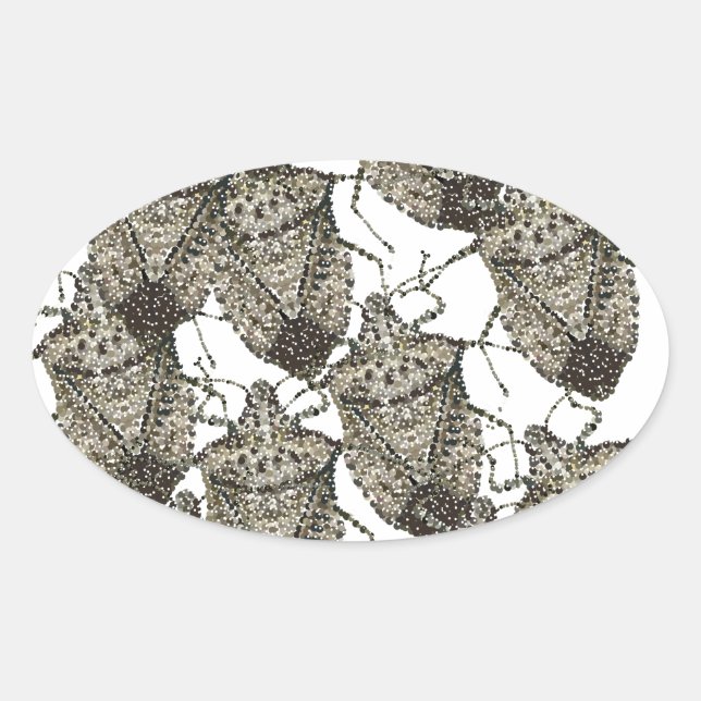 Stink Bugs bedazzled Oval Sticker (Front)