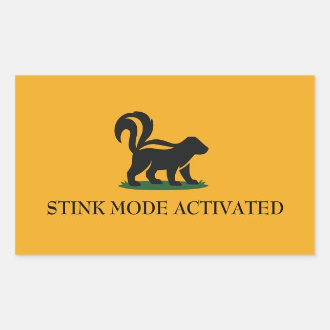 Stink Mode Activated Rectangular Sticker (Front)