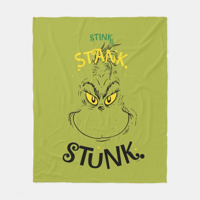 Stink Stank Stunk Mister Grinch Fleece Blanket (Front)