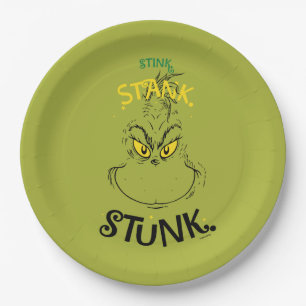 Stink Stank Stunk Mister Grinch Quote Paper Plate