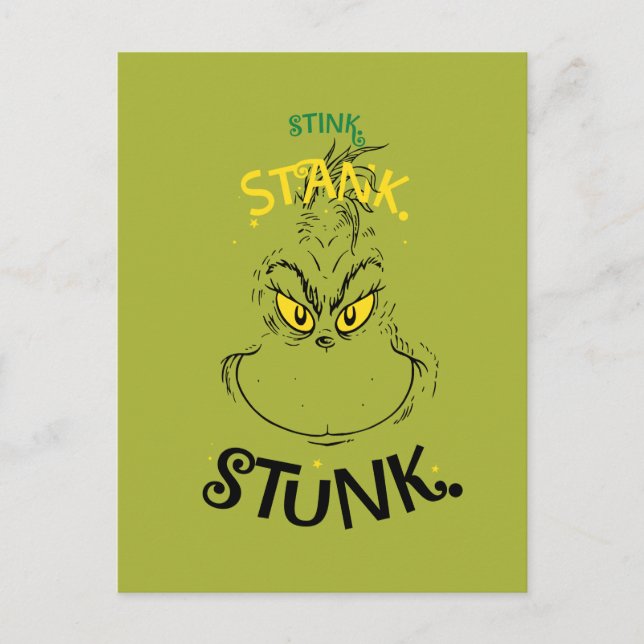 Stink Stank Stunk Mister Grinch Quote Postcard (Front)