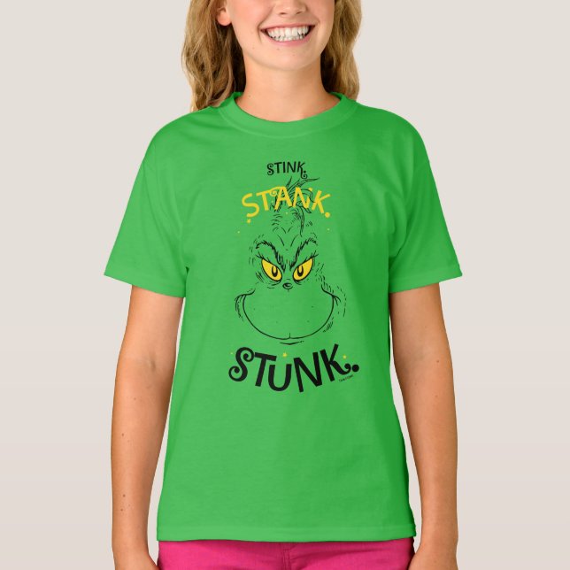 Stink Stank Stunk Mister Grinch Quote T-Shirt (Front)
