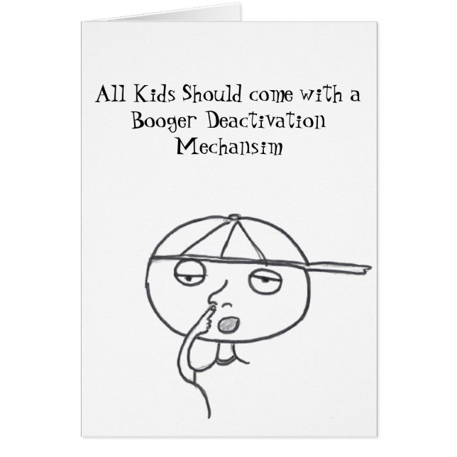 Stinkeye kid booger card (Front)