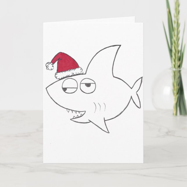 Stinkeye shark christmas card (Front)