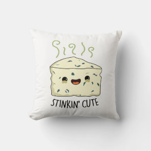 Stinkin Cute Funny Cheese Pun  Cushion