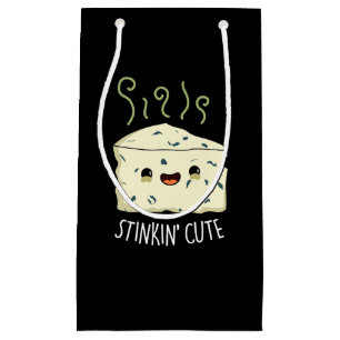 Stinkin Cute Funny Cheese Pun Dark BG Small Gift Bag