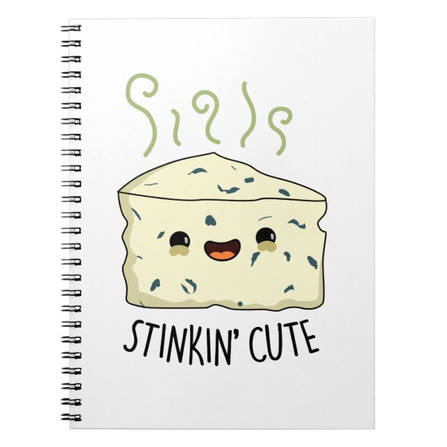 Stinkin Cute Funny Cheese Pun  Notebook (Front)