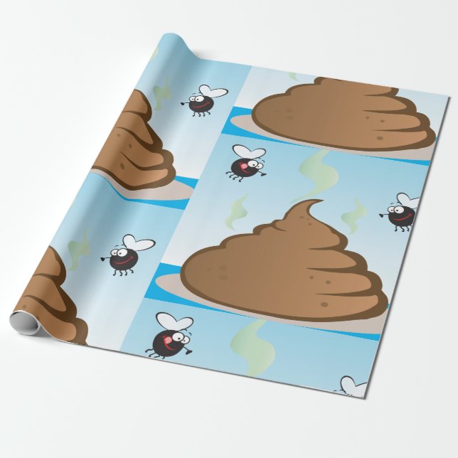 Stinky Pile Of Poop Wrapping Paper (Unrolled)