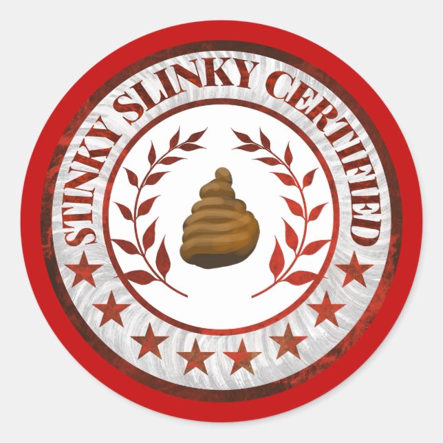 Stinky Slinky Certified RV Sticker (Front)