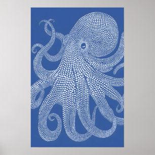 Stipple Art Octopus Print Maximalist Dot Matrix