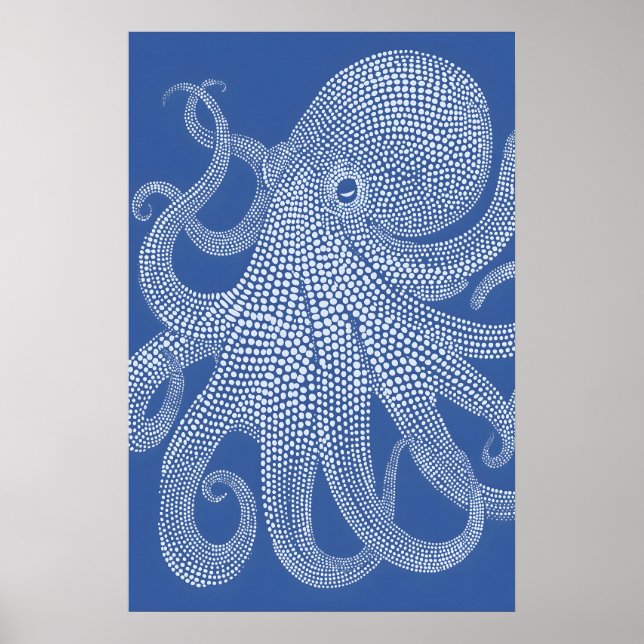 Stipple Art Octopus Print Maximalist Dot Matrix (Front)