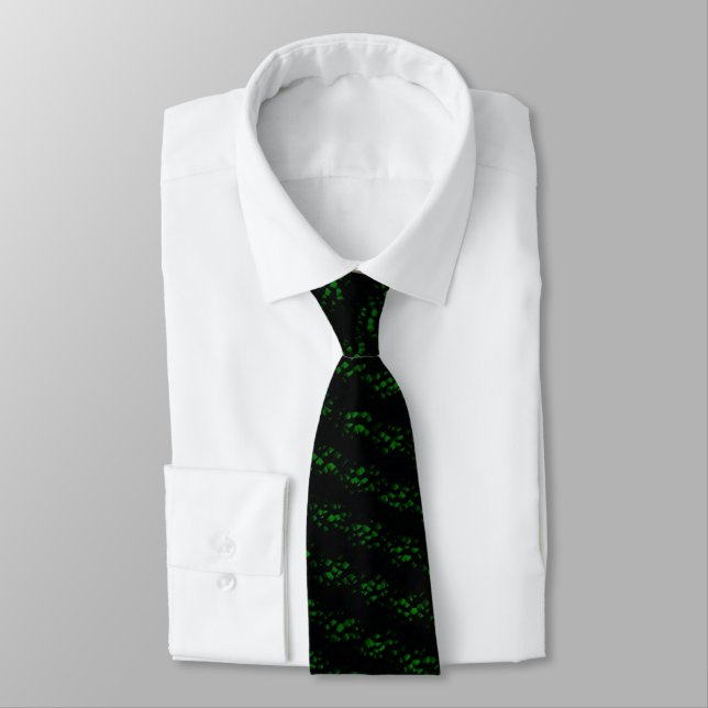 Stippled Green Tie (Tied)