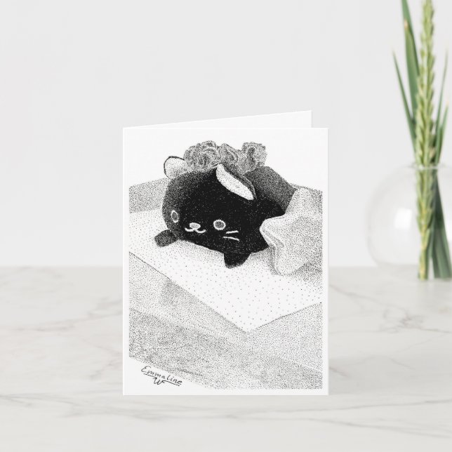 Stippled Kitty Personalised Greeting Card (Front)