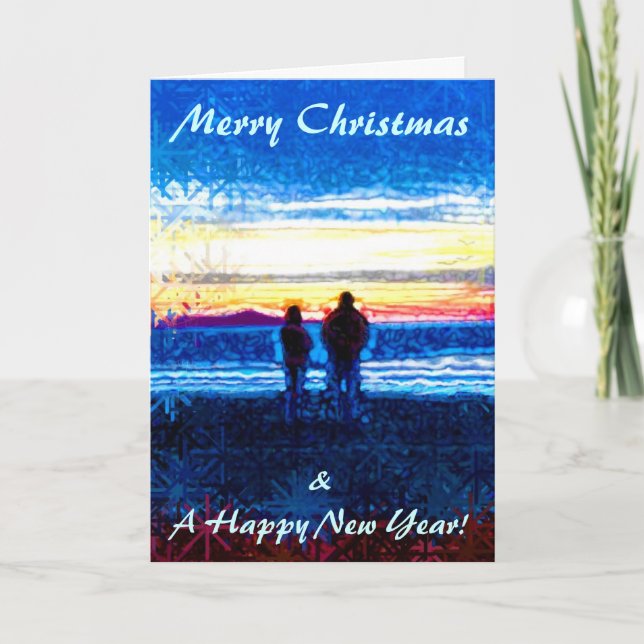 Stippled Sunset Christmas Card (Front)