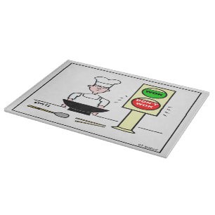 Stir Fry Chinese Food Wok Cartoon Funny Cutting Board