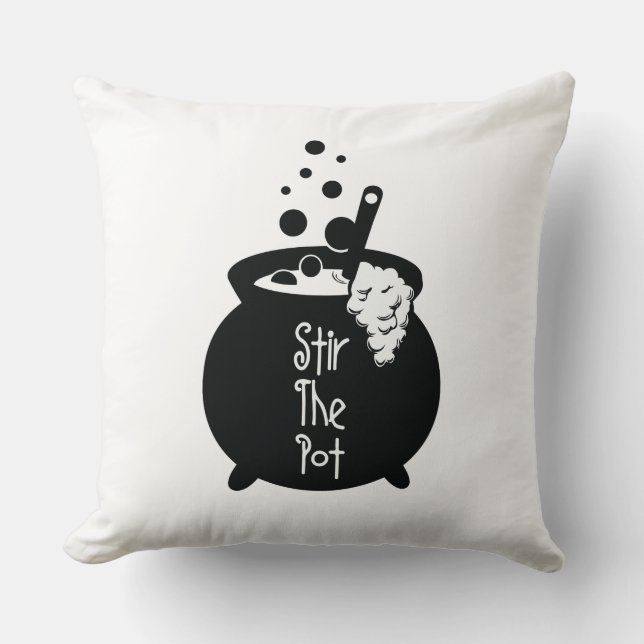Stir The Pot – Witch Cauldron Cushion (Front)