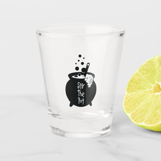 Stir The Pot – Witch Cauldron Shot Glass (Front)